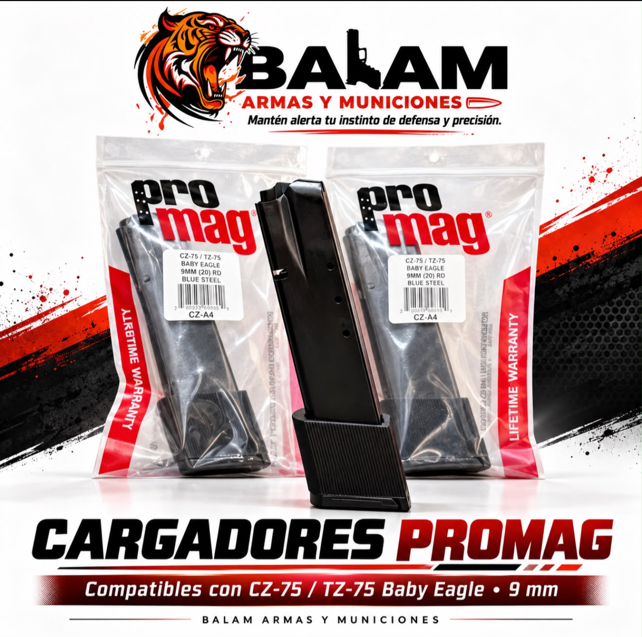 TOLVA PRO MAG CZ 75 NEGRO TOTAL 9MM 20T