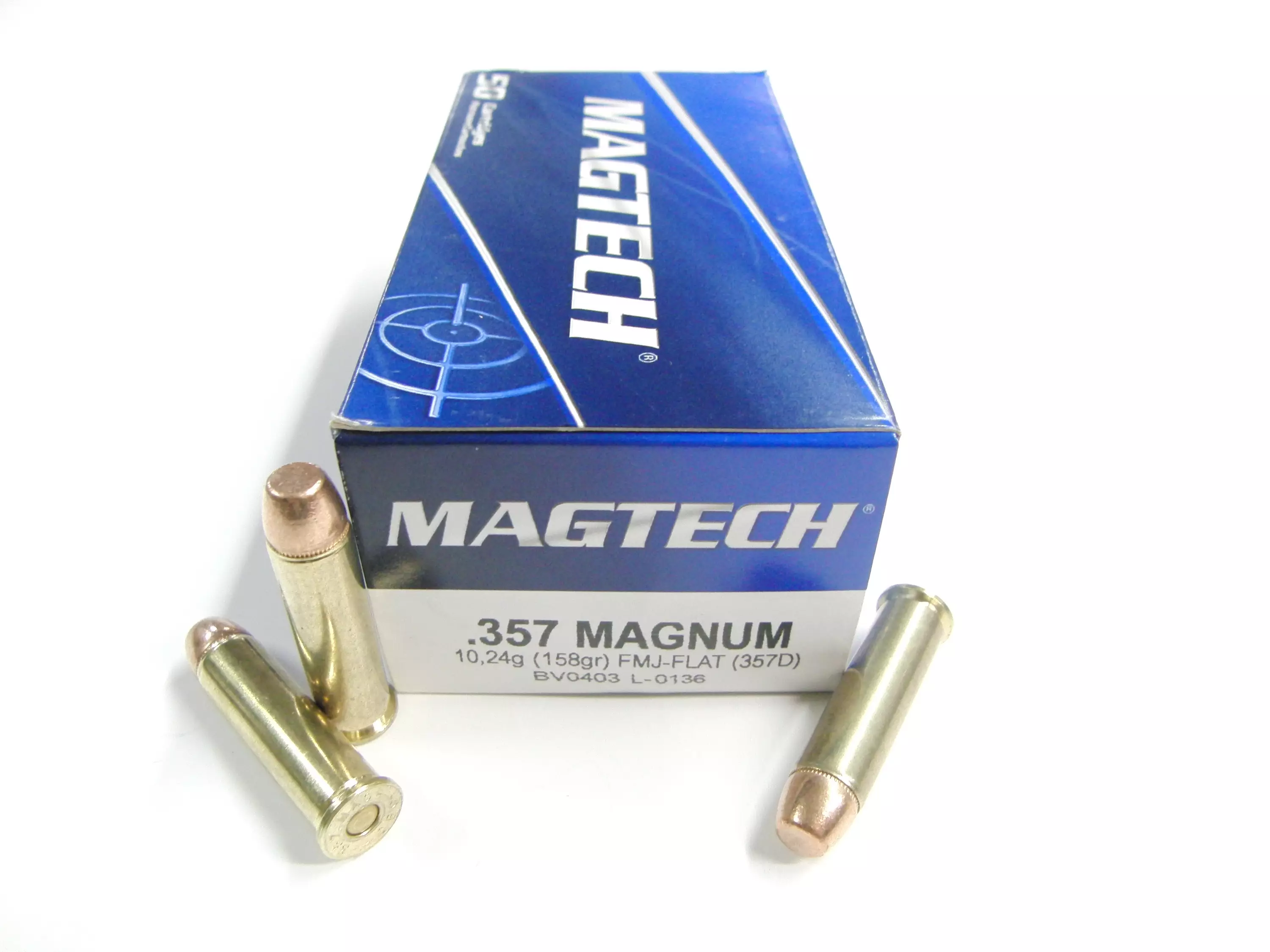 MUNICION MARCA MAGTECH CAL. .357 MAGNUM FMJ-FLA 158GRS LOTE L-0178