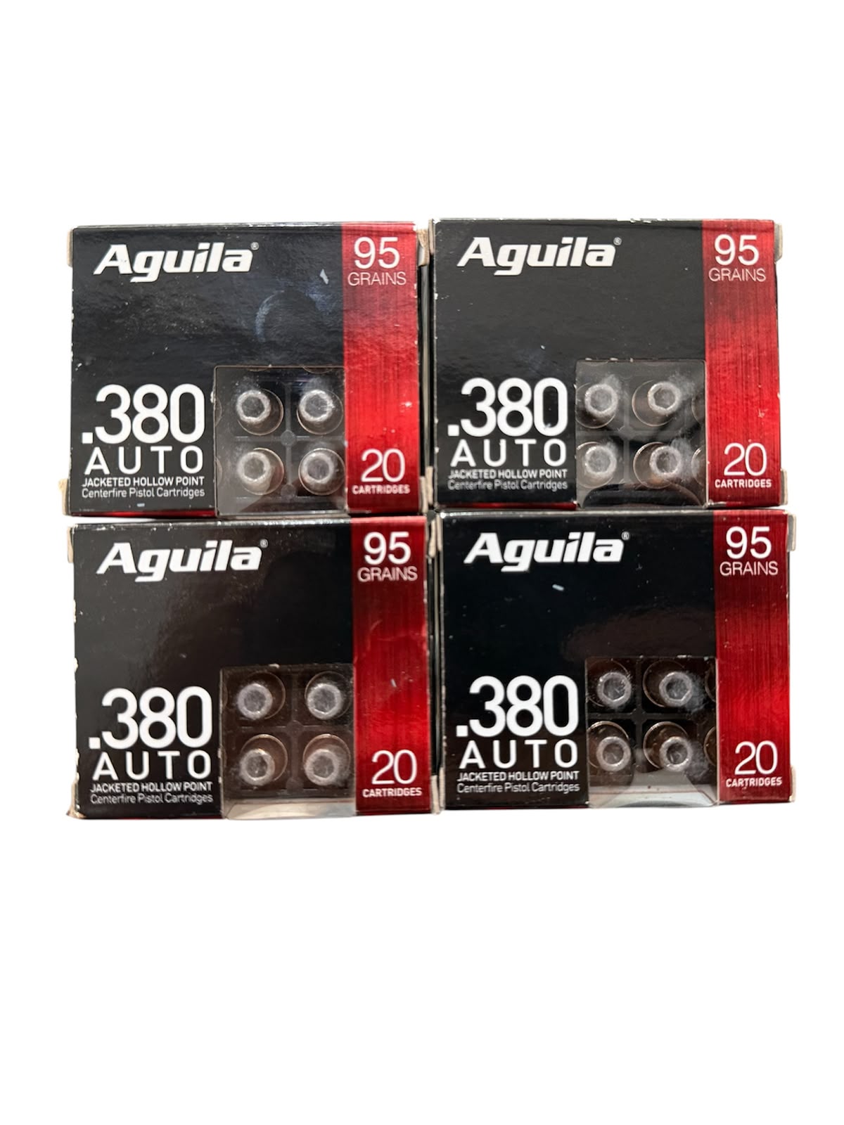 MUNICION MARCA AGUILA CALIBRE 380 AUTO JHP NIC LOTE 1E3802111