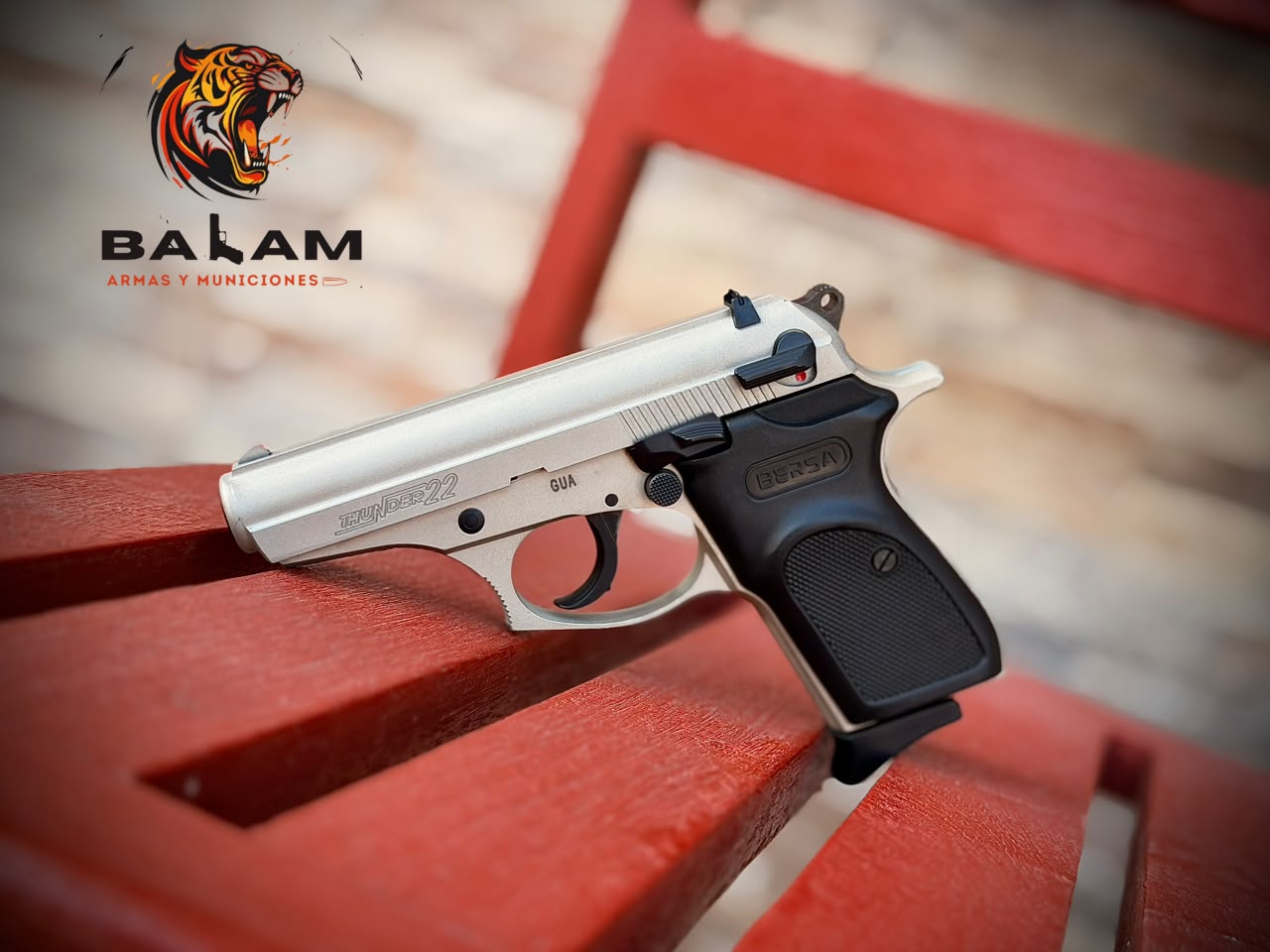 PISTOLA MARCA BERSA MODELO THUNDER 22 CALIBRE 22LR NICKEL