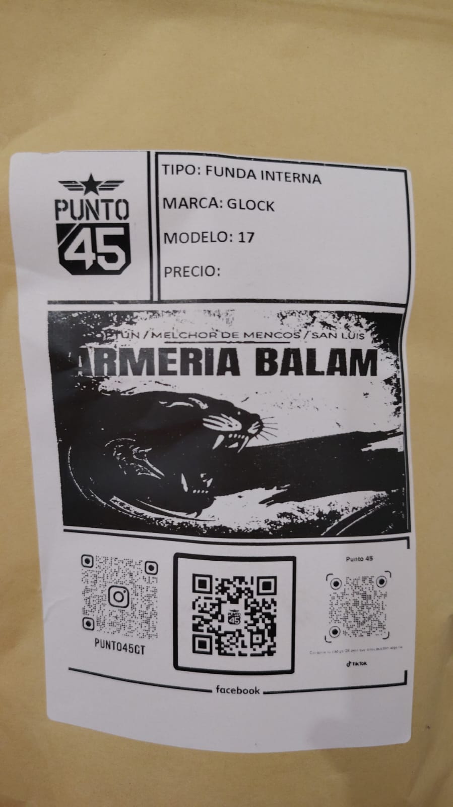 FUNDA INTERNA CLIP CUADRADO GLOCK 17