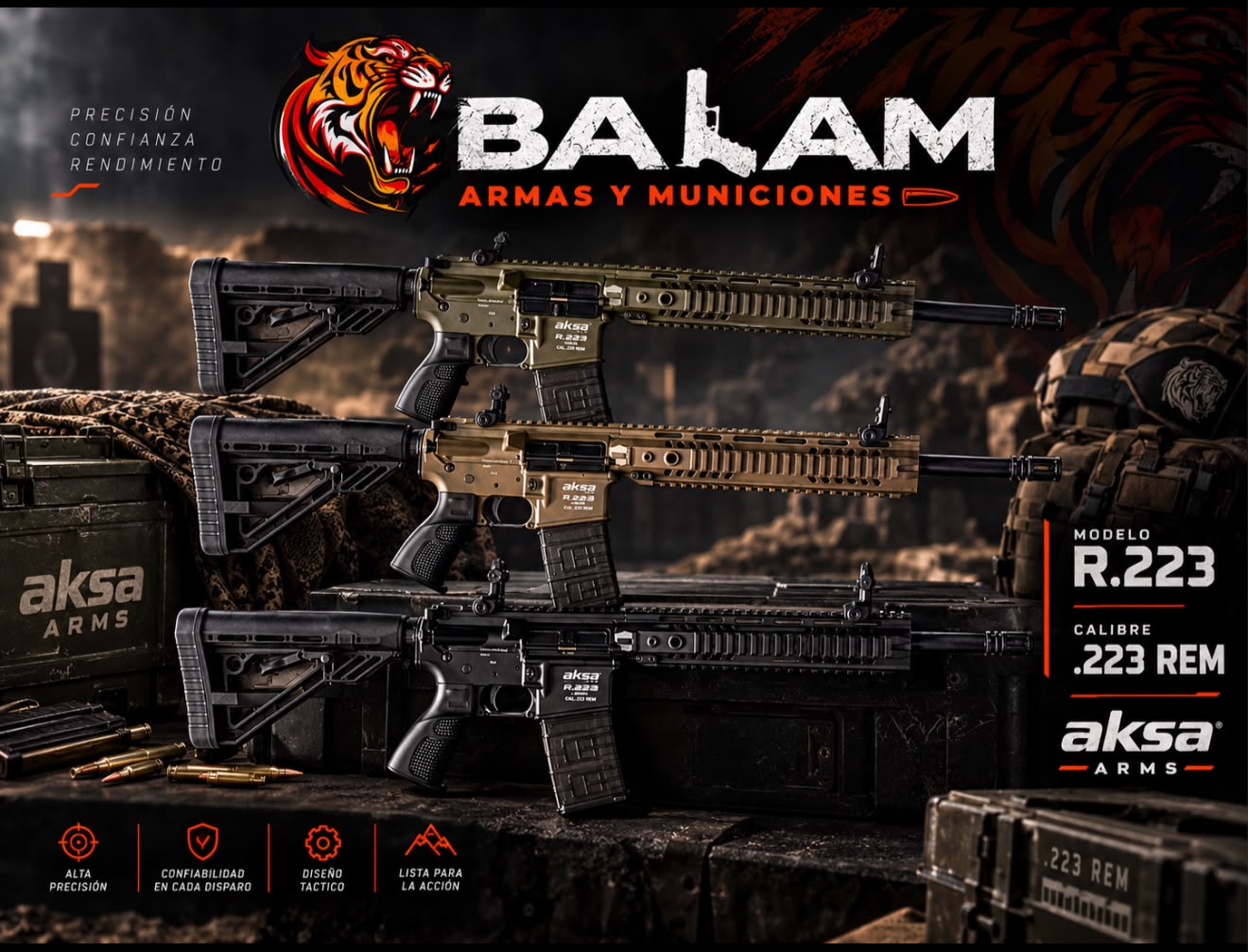 RIFLE MARCA aksa arms MODELO R.223 CALIBRE .223 REM