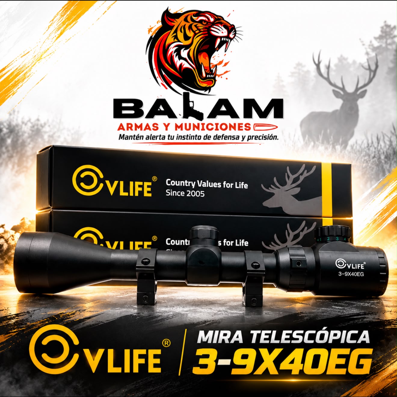 MIRAS TELESCOPICAS 3-9X40 CVLIFE RETICULA LUMINOSA AAJ00421100